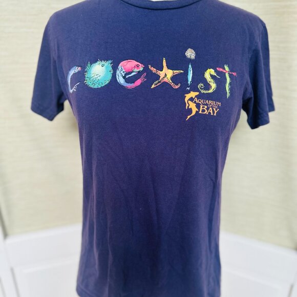 Vintage Coexist Aquarium T-Shirt Aquarium of the Bay Tee Vintage Earth Day Shirt - Picture 3 of 5